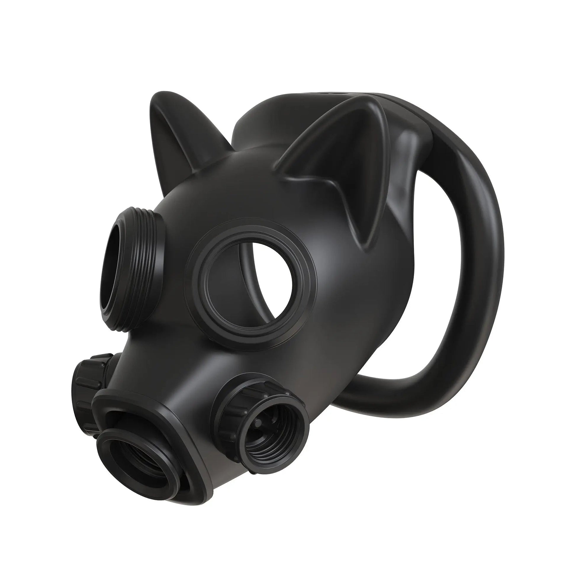Gas Mask Chastity Lock Set 6 Ring Adjustable Design with Locking Keys