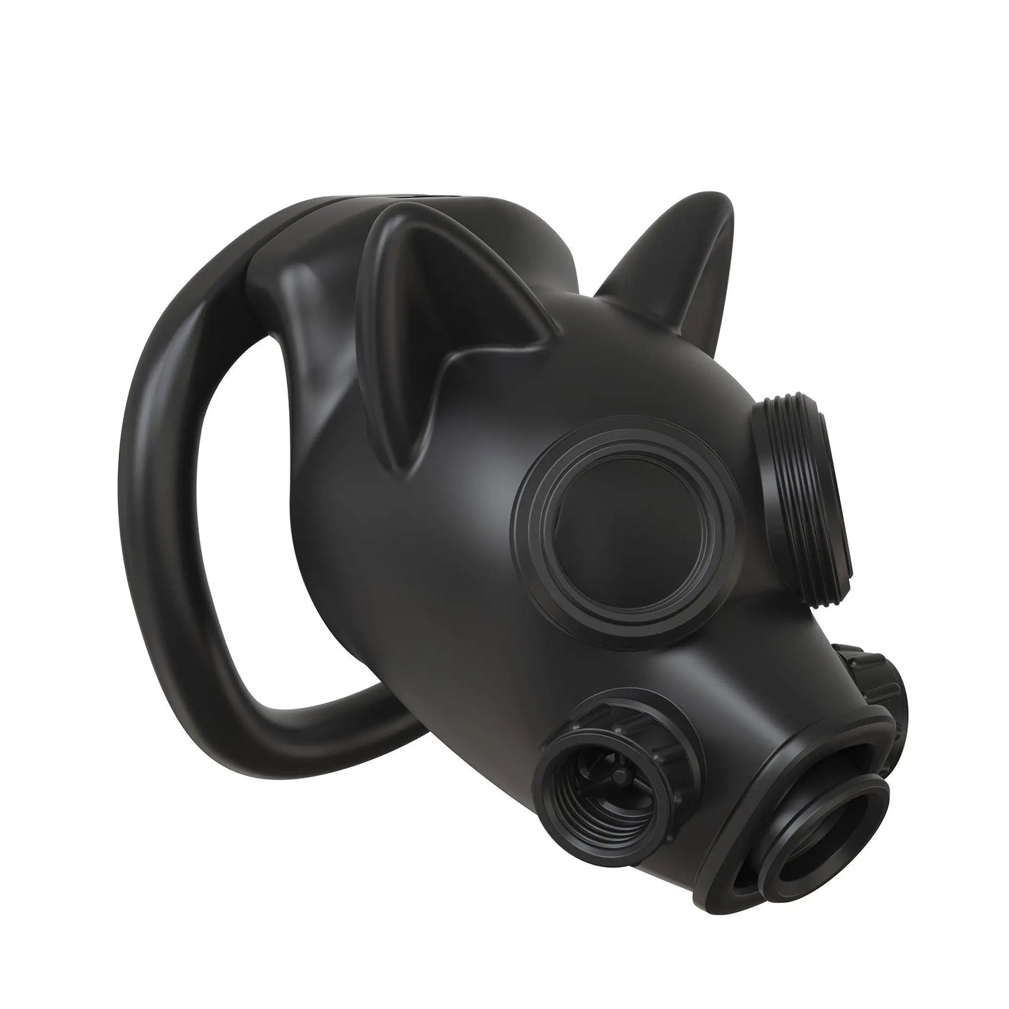 Gas Mask Chastity Lock Set 6 Ring Adjustable Design with Locking Keys