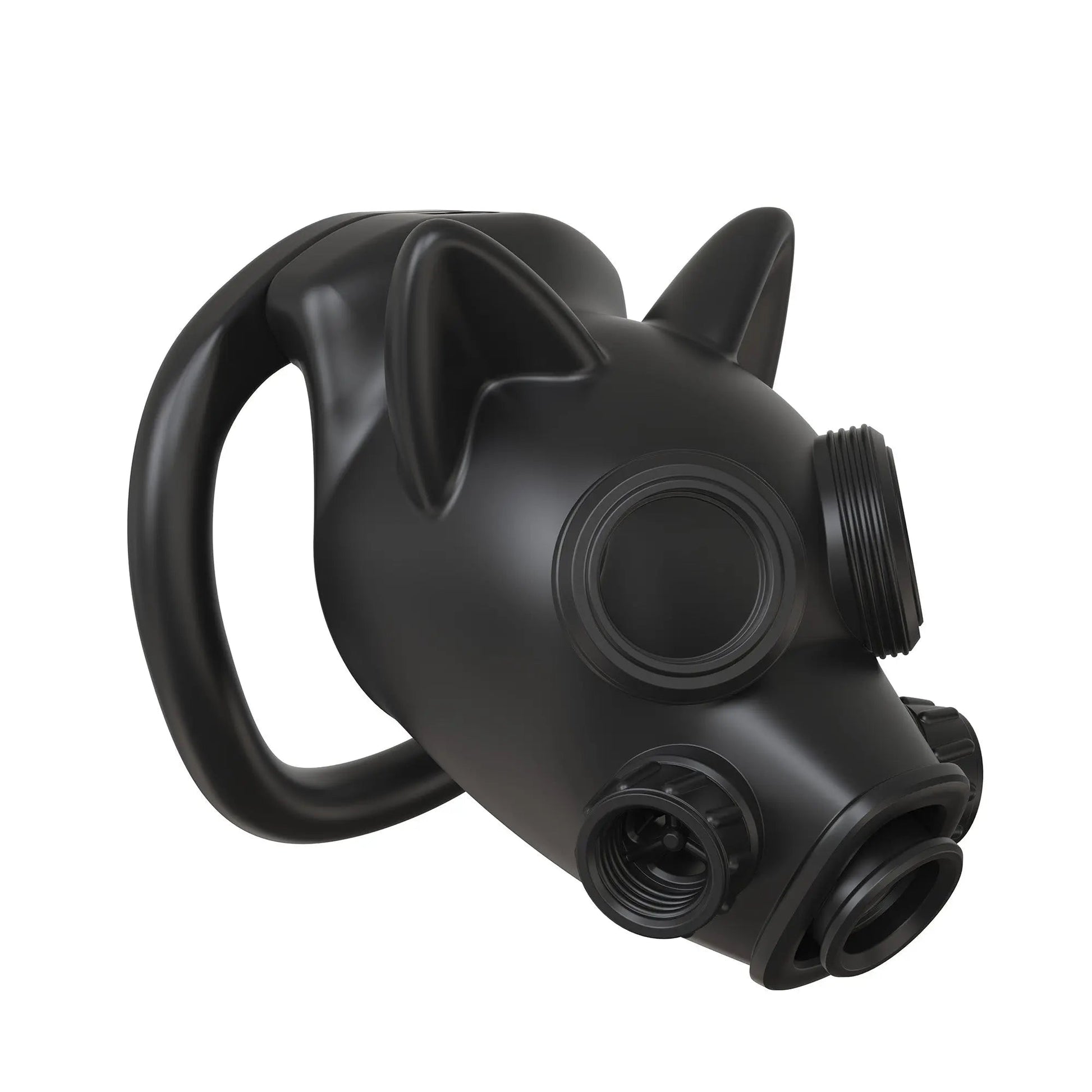 Gas Mask Chastity Lock Set 6 Ring Adjustable Design with Locking Keys