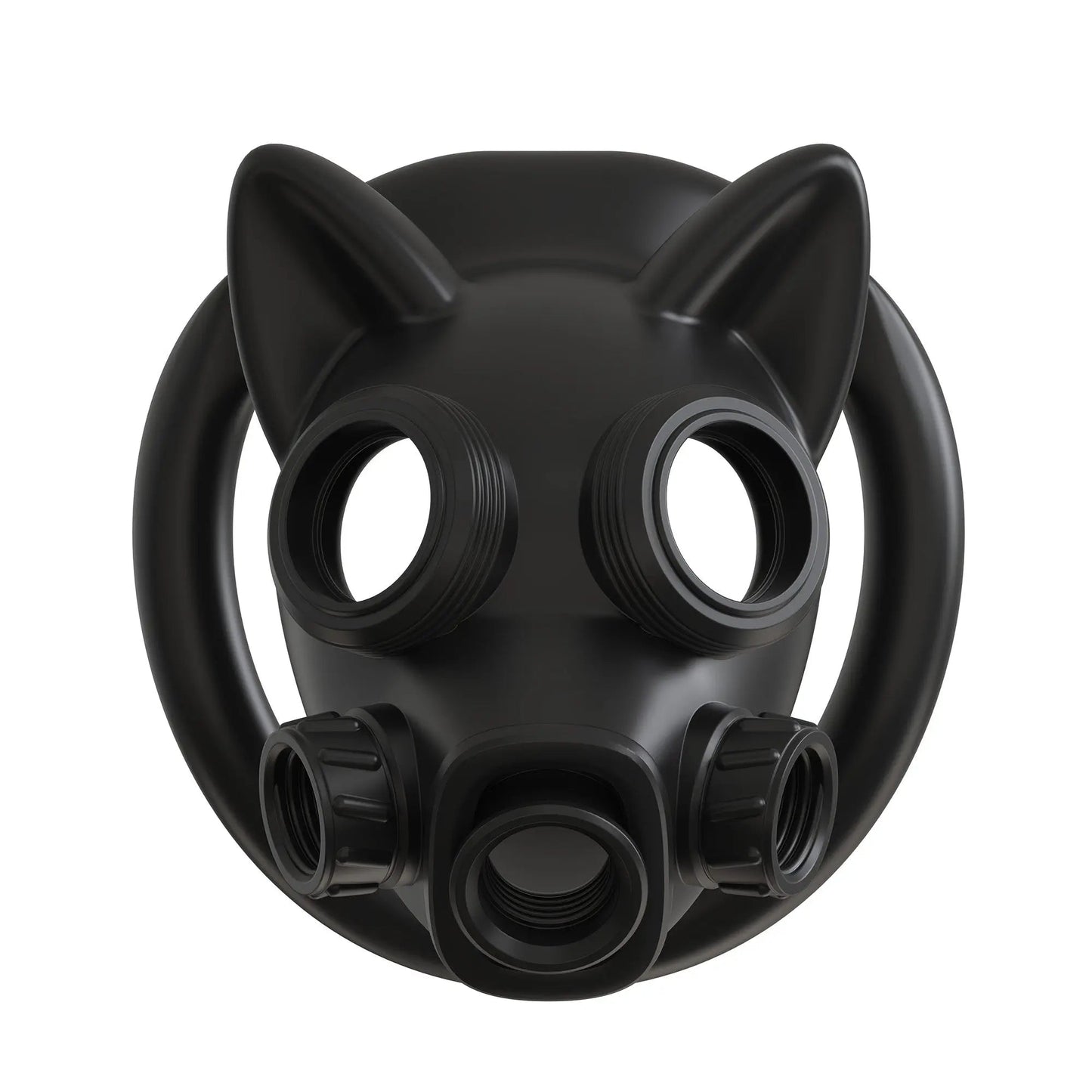 Gas Mask Chastity Lock Set 6 Ring Adjustable Design with Locking Keys