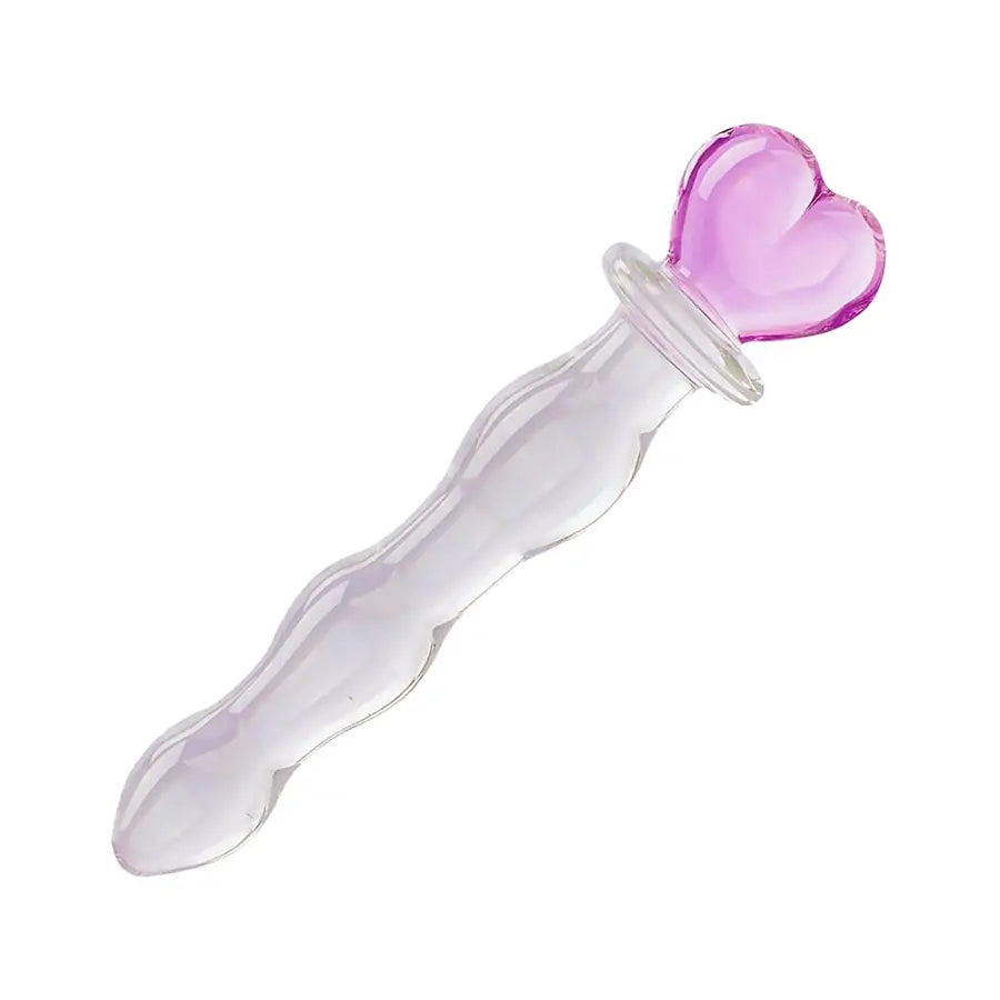 Heart Glass Dildo 8 Inch Crystal Wand