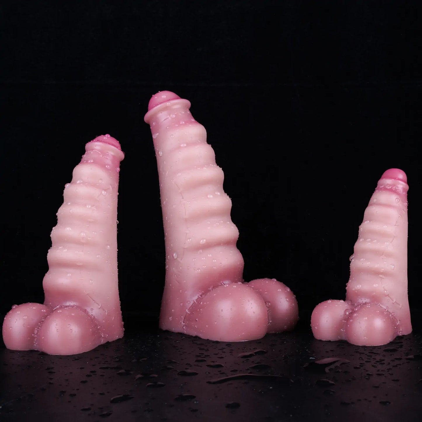 Spiral Wavy Textured Pink Anal Dildo