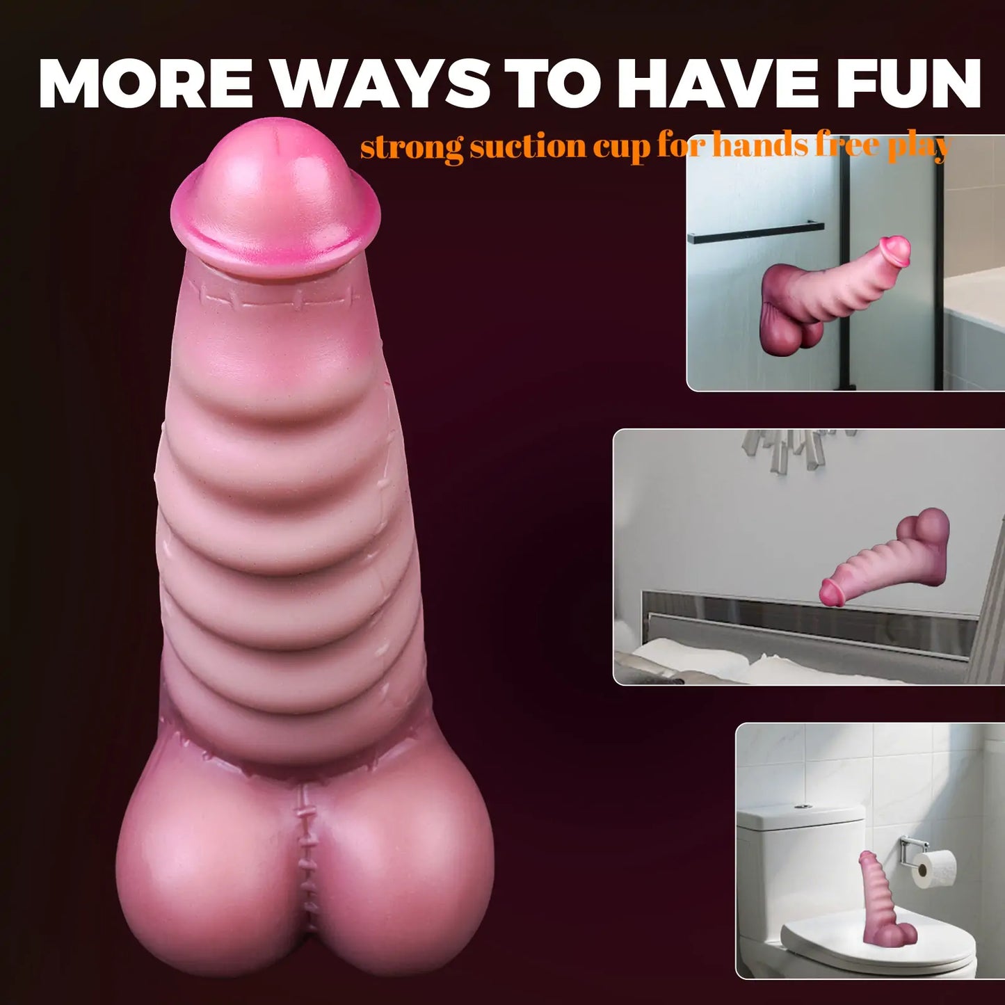 Spiral Wavy Textured Pink Anal Dildo