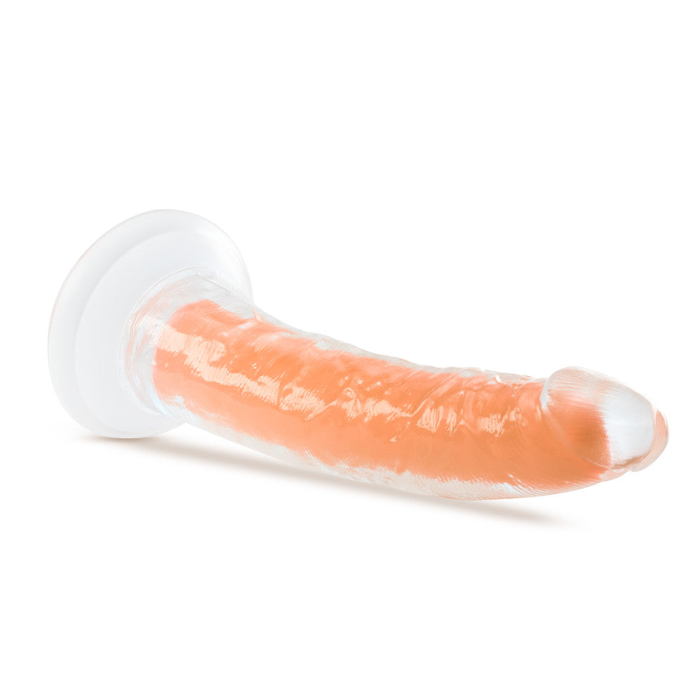 Neo Elite By Blush® | Lavo Glow In The Dark Neon Orange: 7.5-Inch Long Dildo - Made with Purio™ Silicone & SensaFeel® Dual Density Realistic Technology