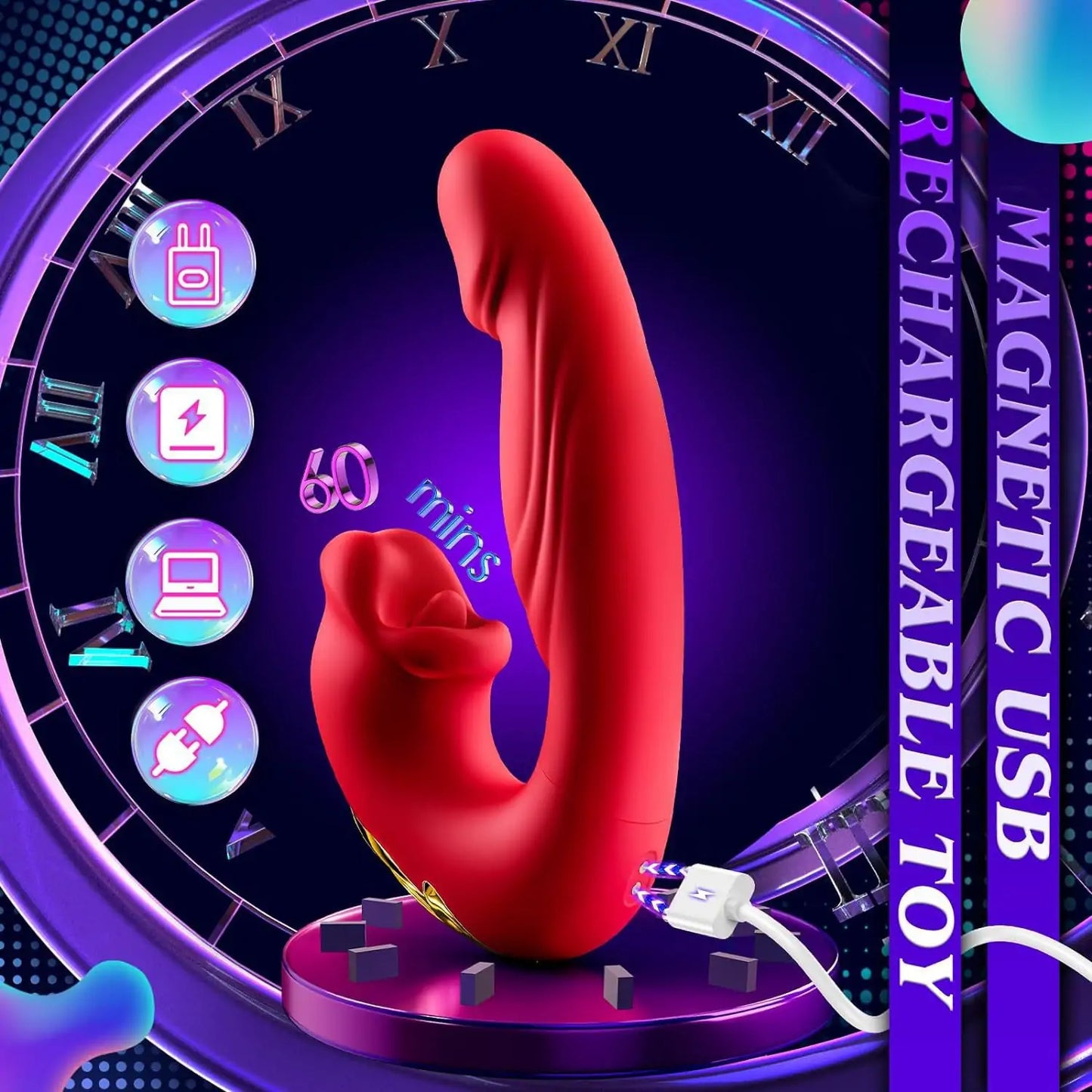 Joi Toys Dual-Stim Thrusting Vibrator