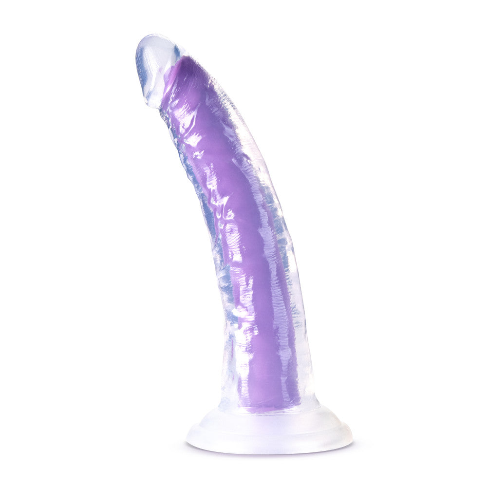 Neo Elite By Blush® | Glow In The Dark Neon Purple: 7.5-Inch Long Dildo - Made with Purio™ Silicone & SensaFeel® Dual Density Realistic Technology