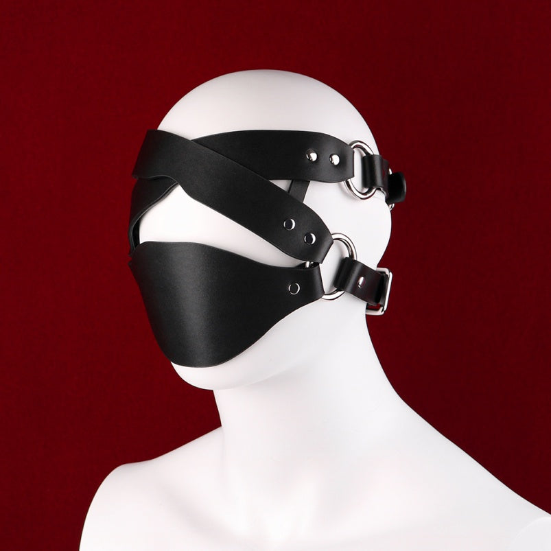 Fantasy Strapon Mask Bettie Bondage - Extreme Sex Black Leather BDSM Gear