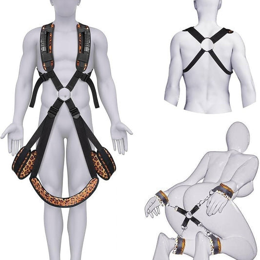 Leopard Print Bondage Gear Adjustable Design