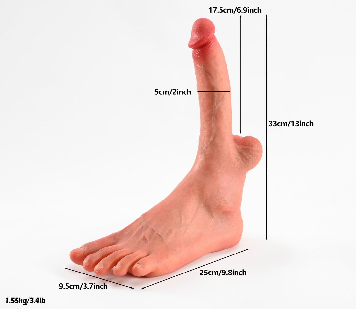 Lifelike Silicone Male Foot Dildo with Large 13-Inch Shaft