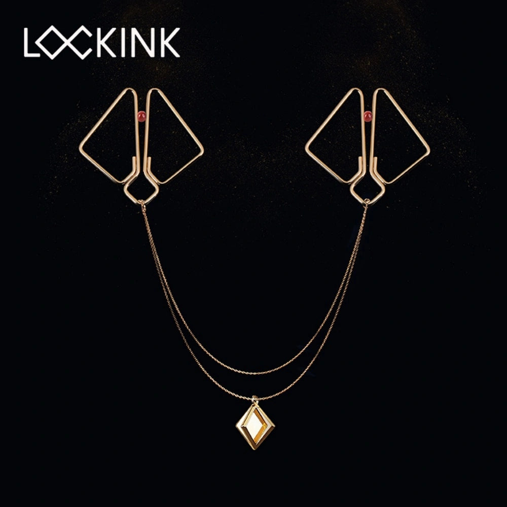 LOCKINK Adjustable Nipple Clamps Gold Clips BDSM Sex Toy For Couples Play Travel-free Sex Toy