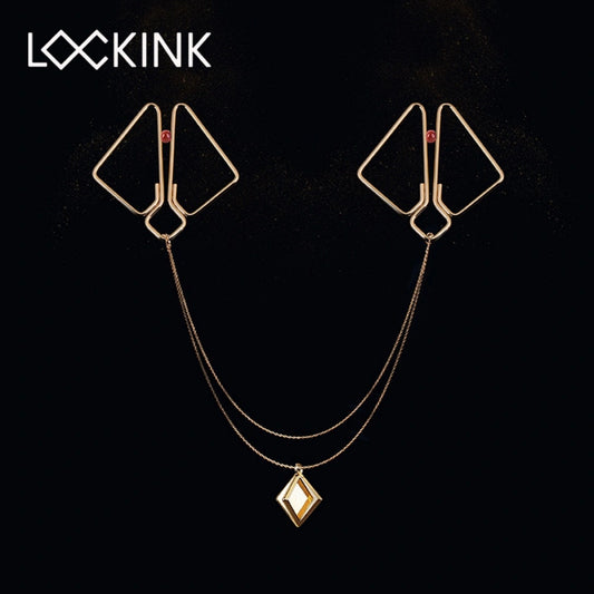 LOCKINK Adjustable Nipple Clamps Gold Clips BDSM Sex Toy For Couples Play Travel-free Sex Toy