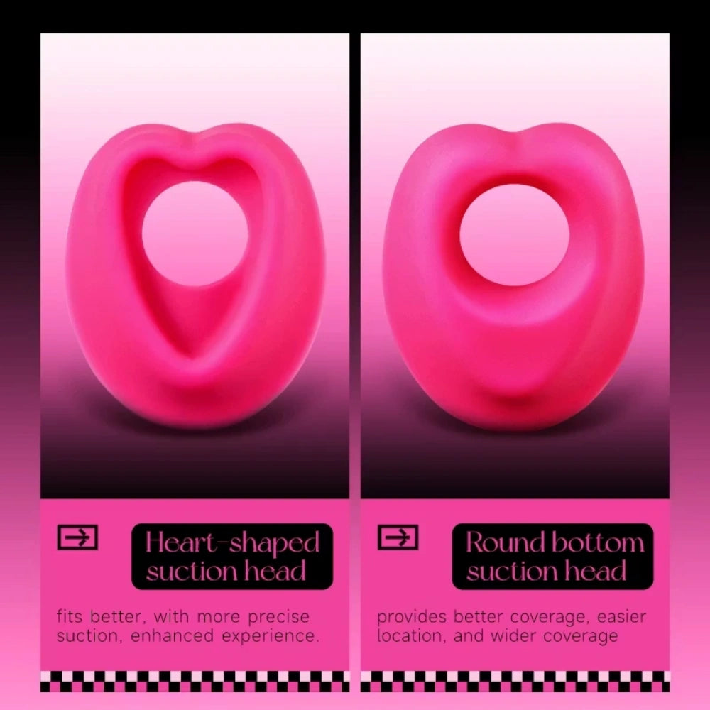 LOCKINK ROMEO Heart Shaped Wearable Clit Suction Vibrator 10 Modes Remote Control