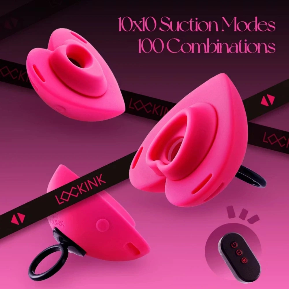 LOCKINK ROMEO Heart Shaped Wearable Clit Suction Vibrator 10 Modes Remote Control