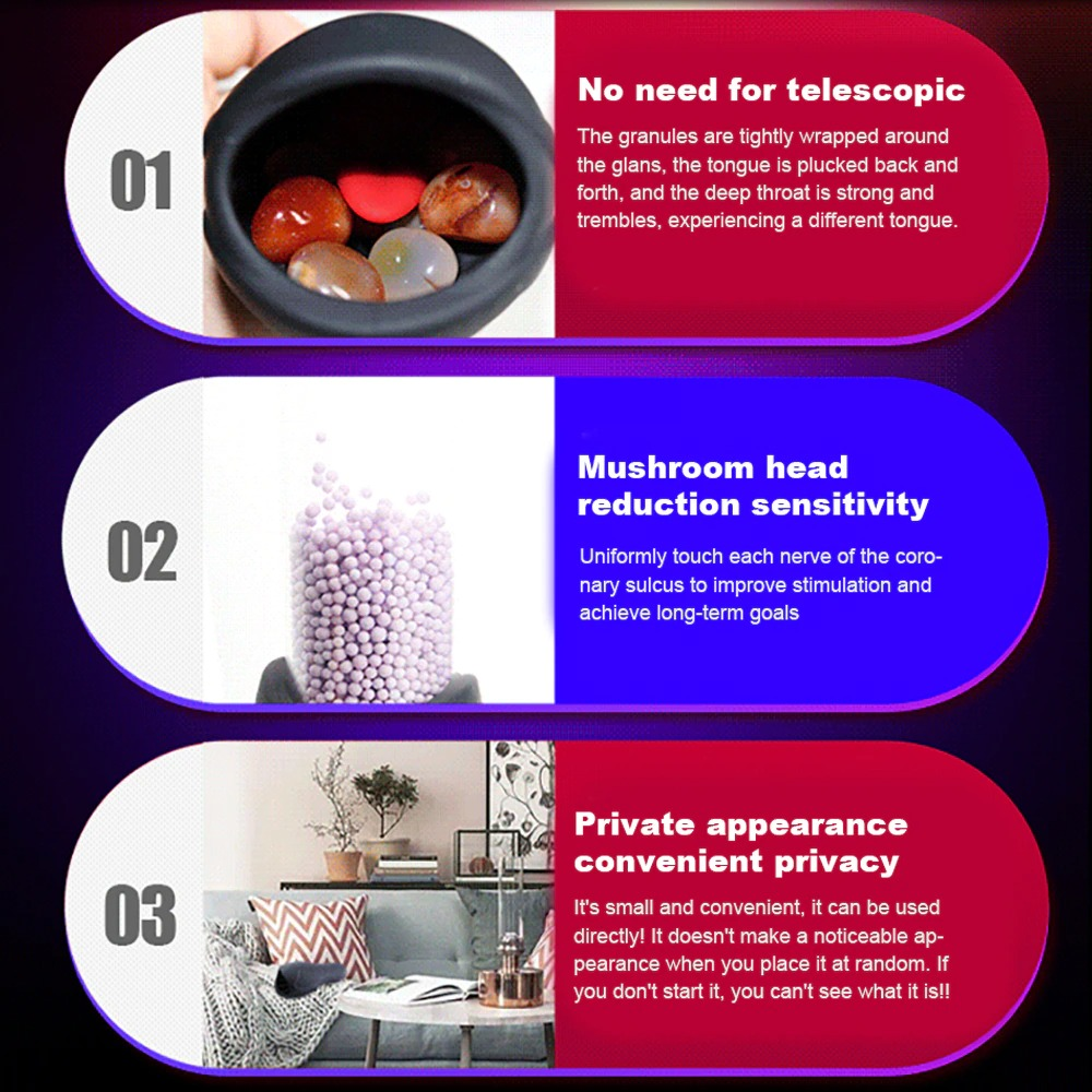 Male Vibrator with 6 Modes Tongue Licking / Adult Sex Toy Penis Head Stimulator