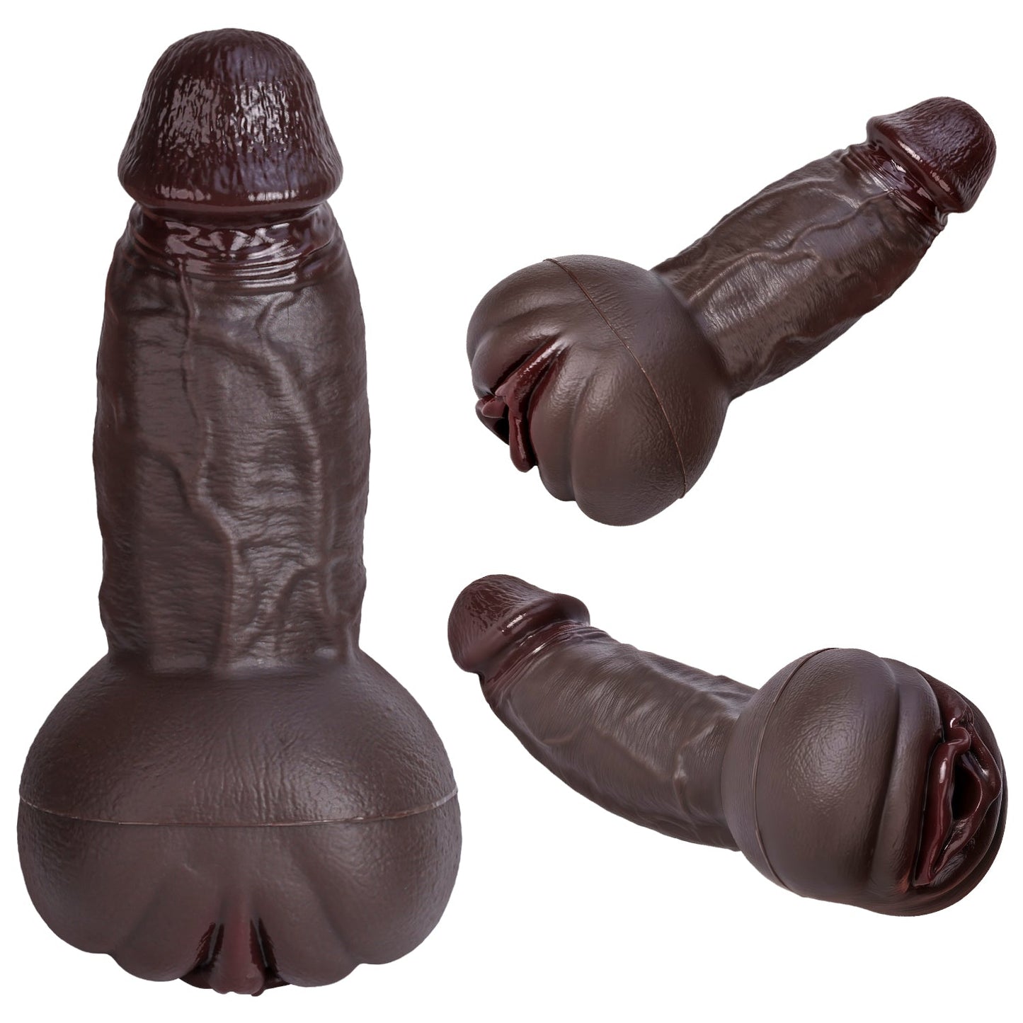 Premium Realistic Silicone Dual-Function Masturbation Toy