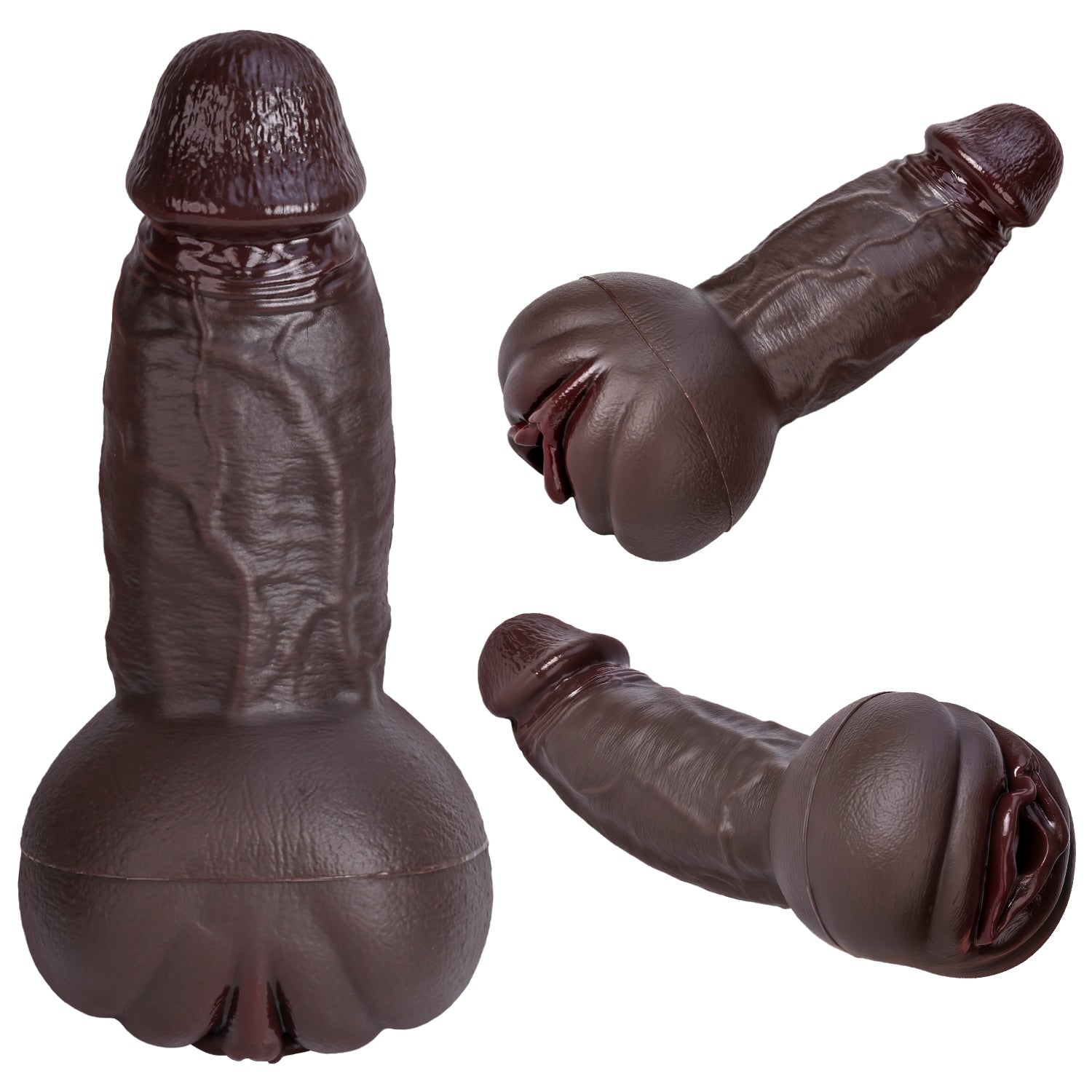 Premium Realistic Silicone Dual-Function Masturbation Toy