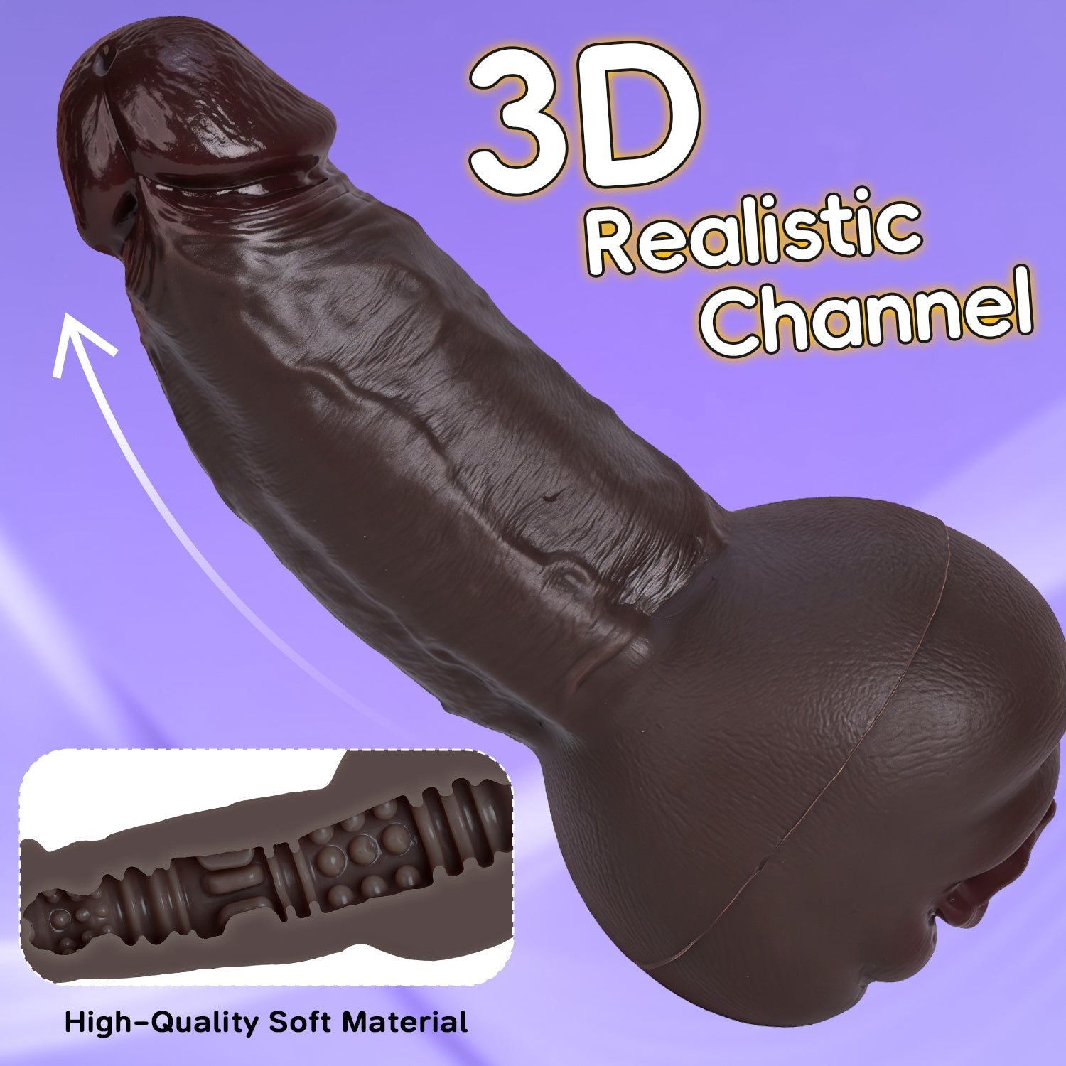 Premium Realistic Silicone Dual-Function Masturbation Toy
