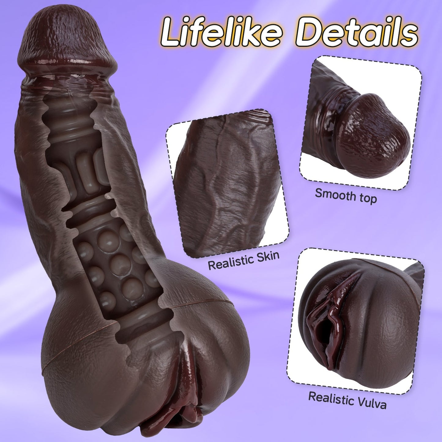Premium Realistic Silicone Dual-Function Masturbation Toy