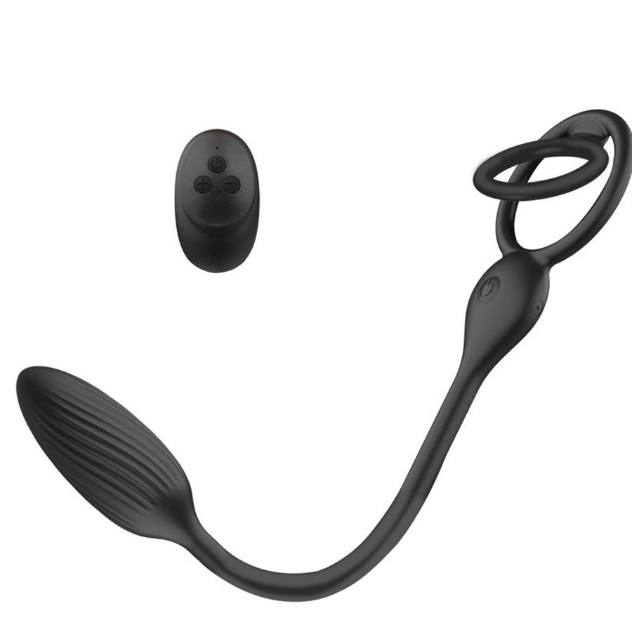 Remote Vibrating Anal Toy with Penis Ring
