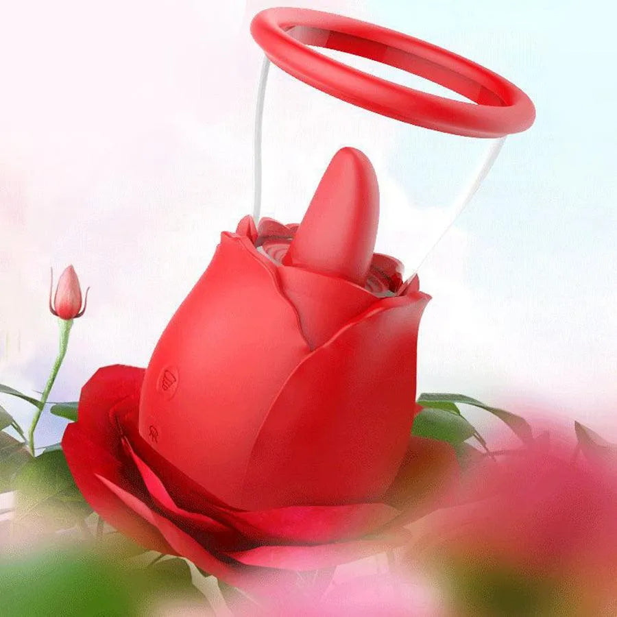 Rose Flower Pussy Pump with Tongue Licking