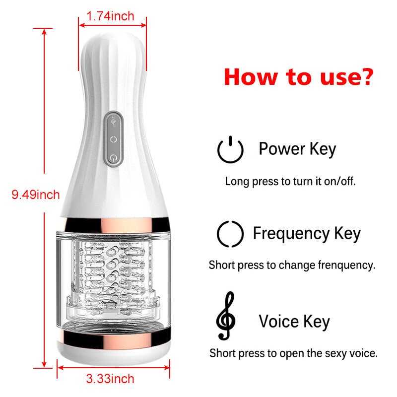 Male Masturbaters Automatic Handsfree Rotating Vibrating Cup Stroker Men Sex Toy