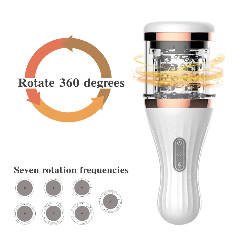 Male Masturbaters Automatic Handsfree Rotating Vibrating Cup Stroker Men Sex Toy