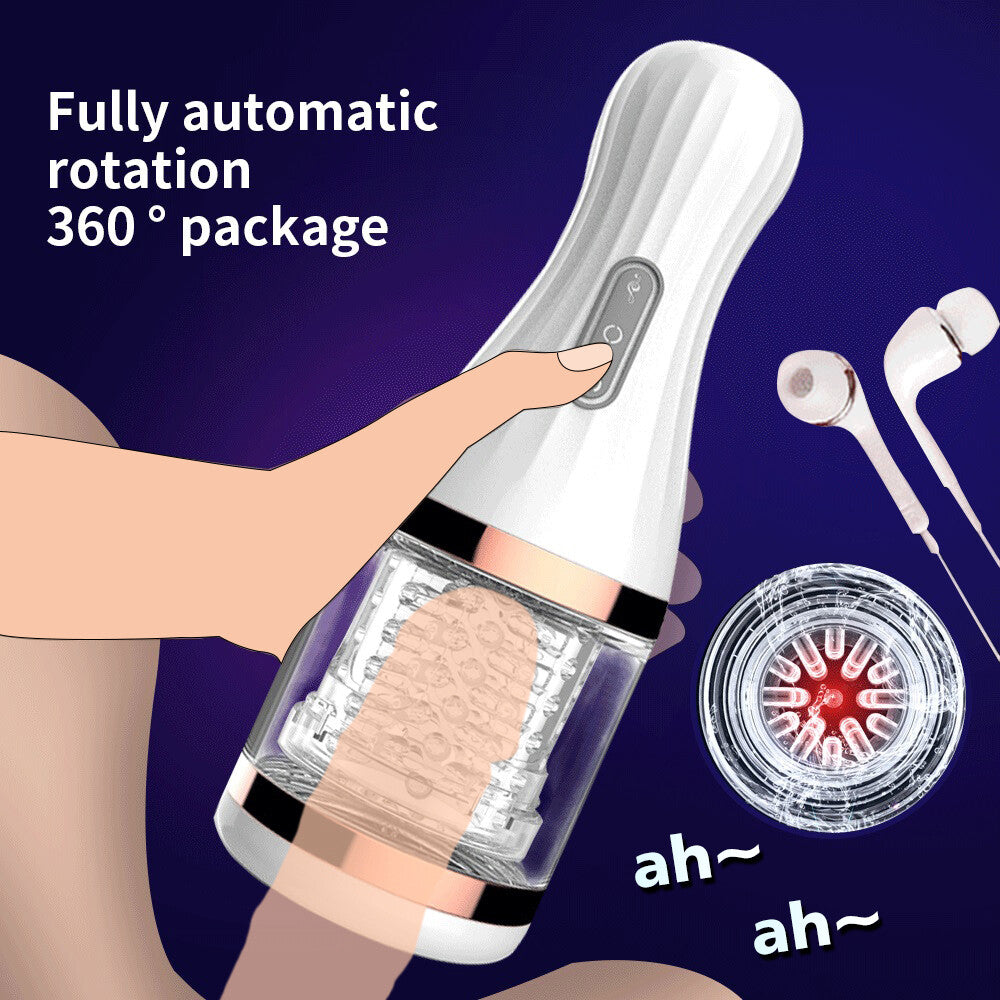 Male Masturbaters Automatic Handsfree Rotating Vibrating Cup Stroker Men Sex Toy