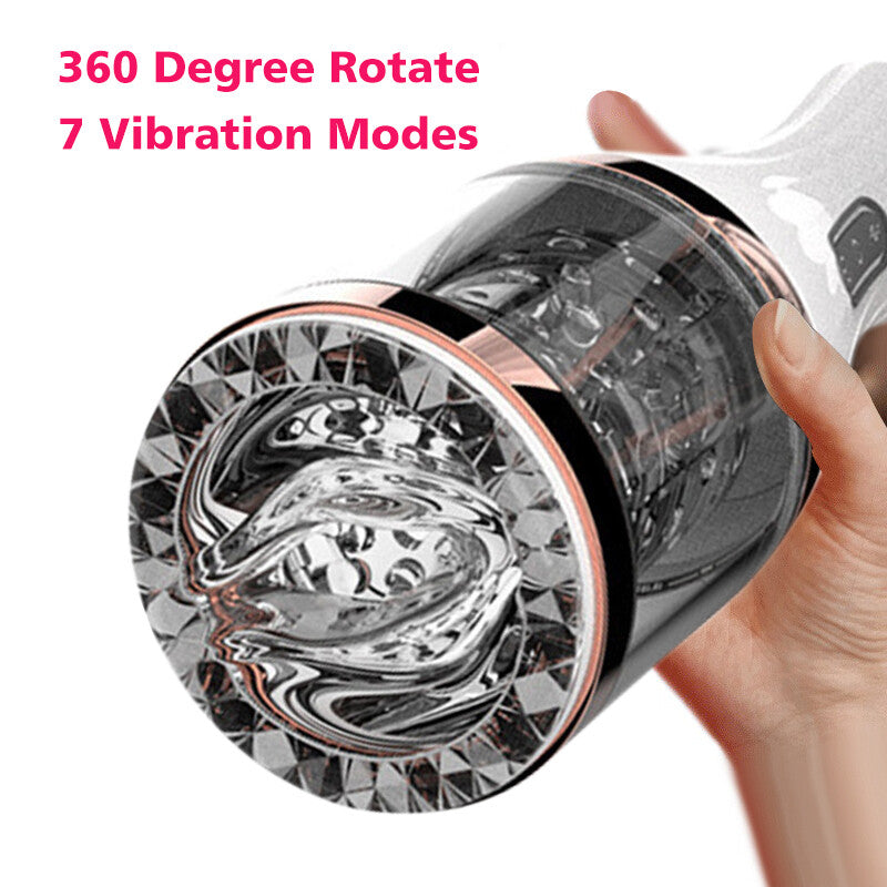 Male Masturbaters Automatic Handsfree Rotating Vibrating Cup Stroker Men Sex Toy