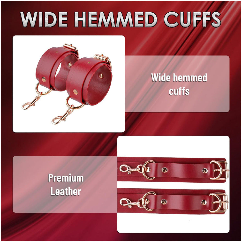 Xinghaoya Leather BDSM Cuffs with Ball Gags