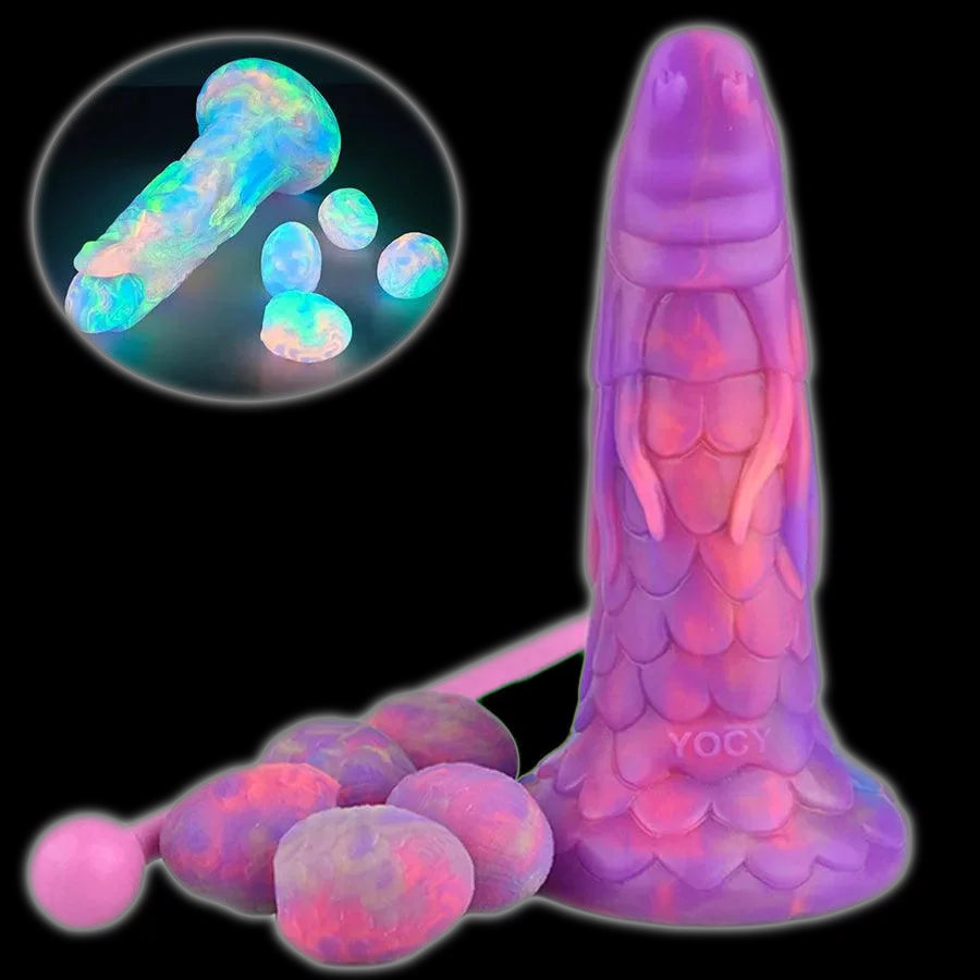 Dragon Fantasy Ovipositor Luminous Silicone Dildo 7 Inches
