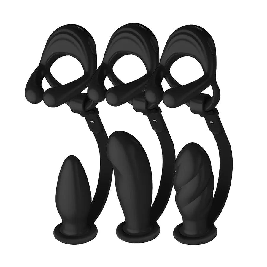 Silicone Vibrating Cock Ring with Anal Vibrator