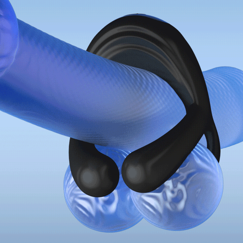Silicone Vibrating Cock Ring with Anal Vibrator