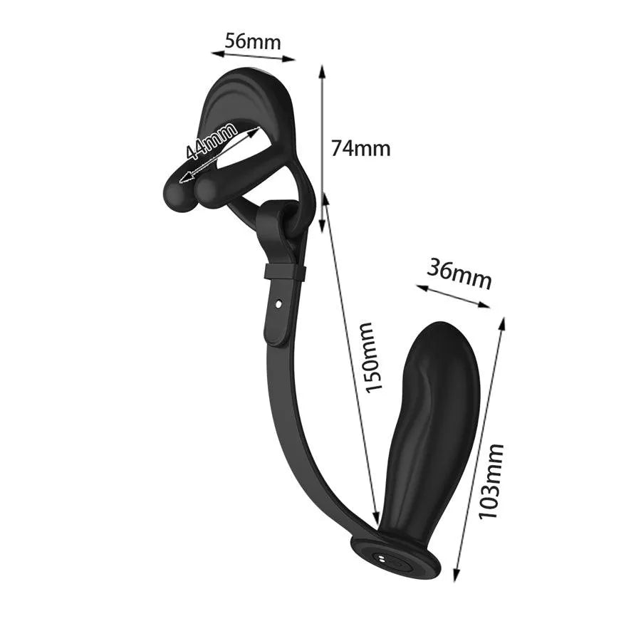 Silicone Vibrating Cock Ring with Anal Vibrator