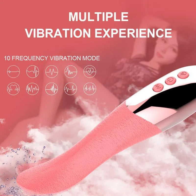 Soft Silicone Vibrating Tongue Sex Toy