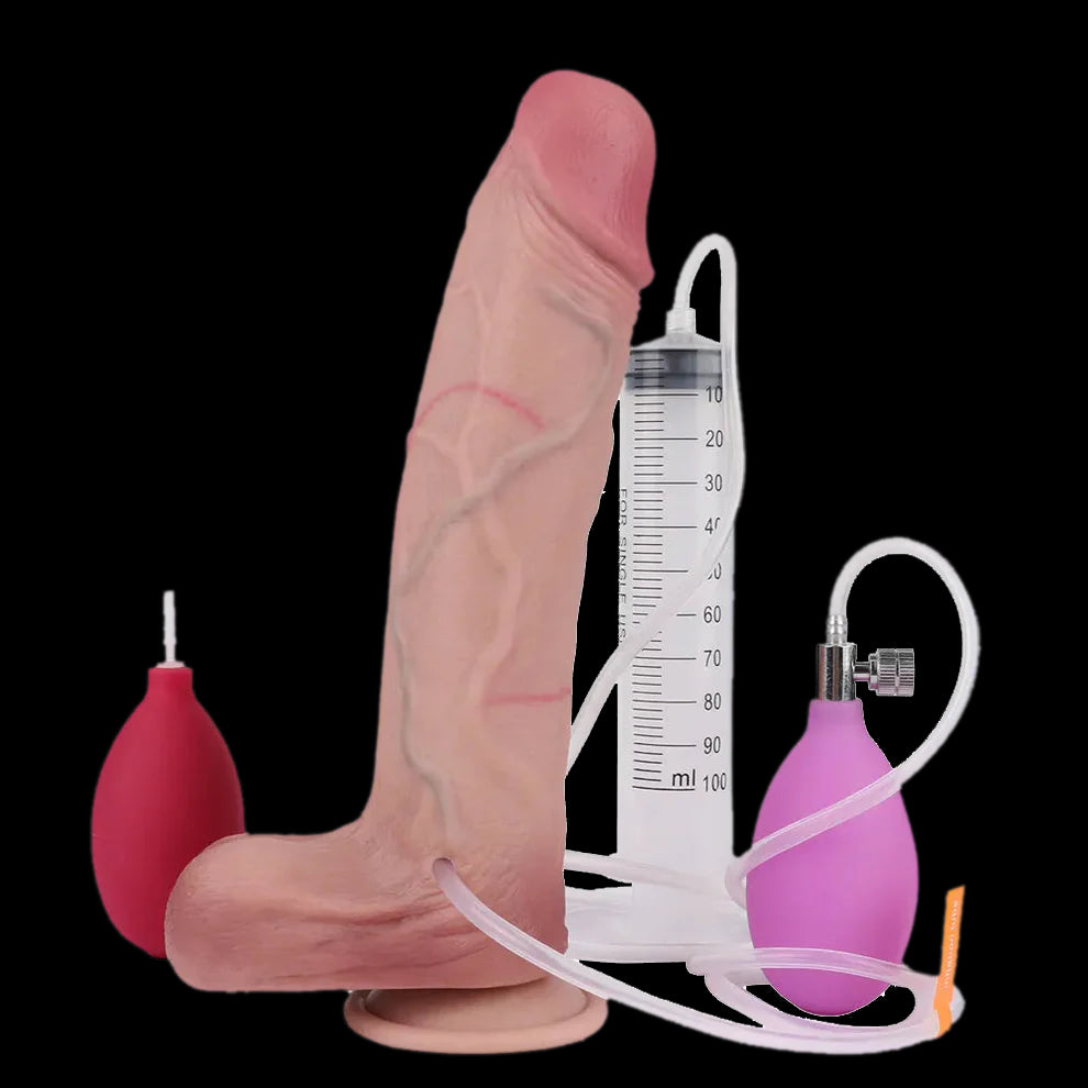 Realistic Feel Squirting Pump Up Dildo 9.44 Inches