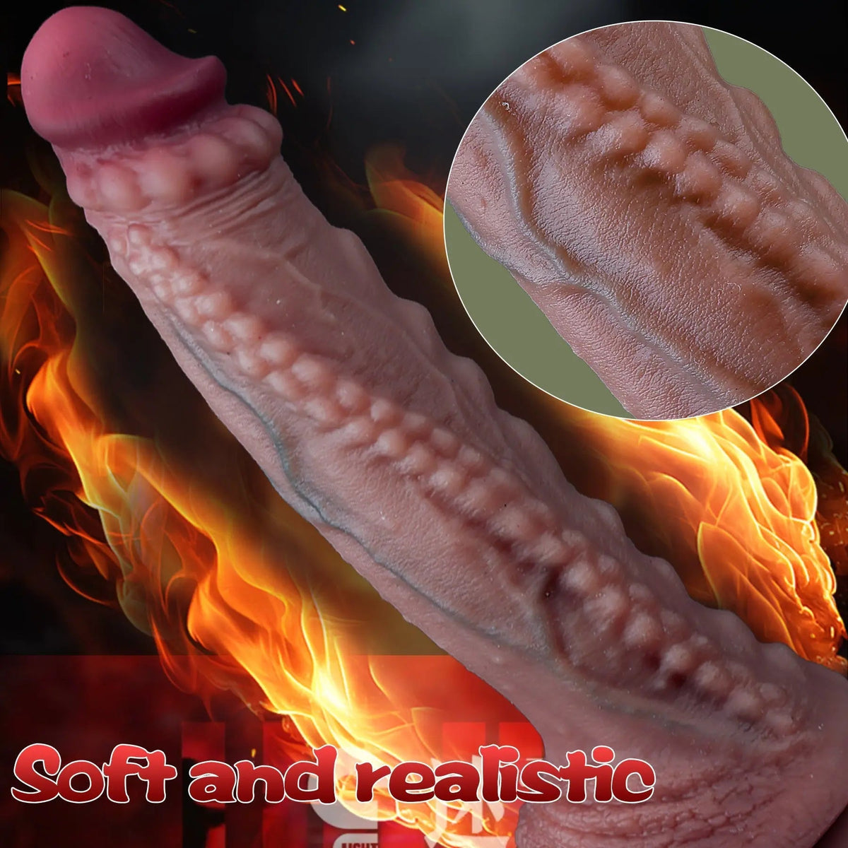 Textured Silicone Dildo with Suction Cup Base