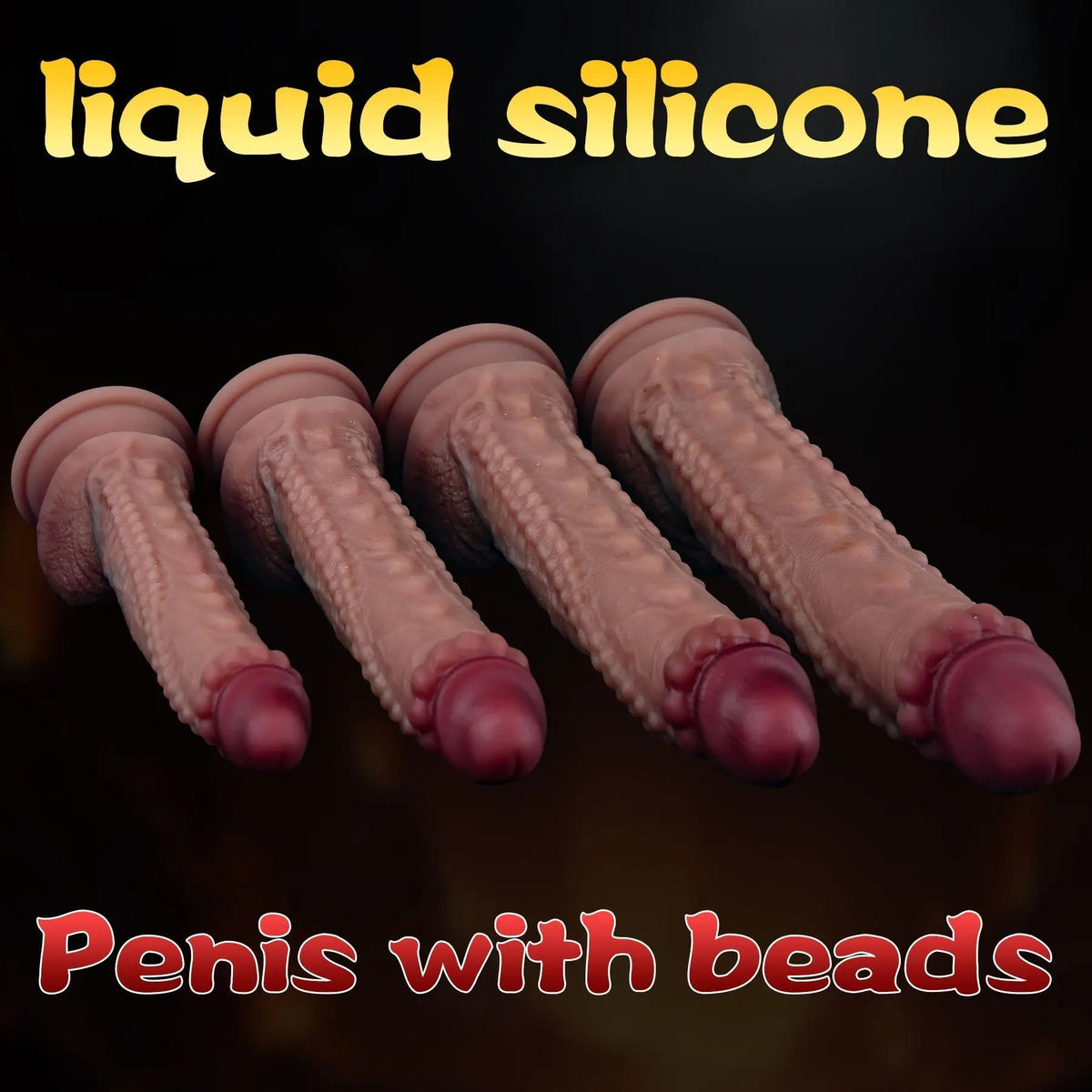 Textured Silicone Dildo with Suction Cup Base