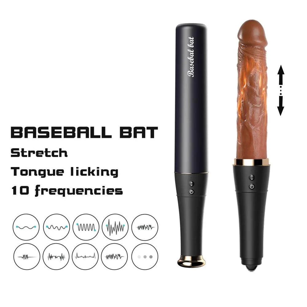 Thrusting Dildo Vibrator with Tongue Licking