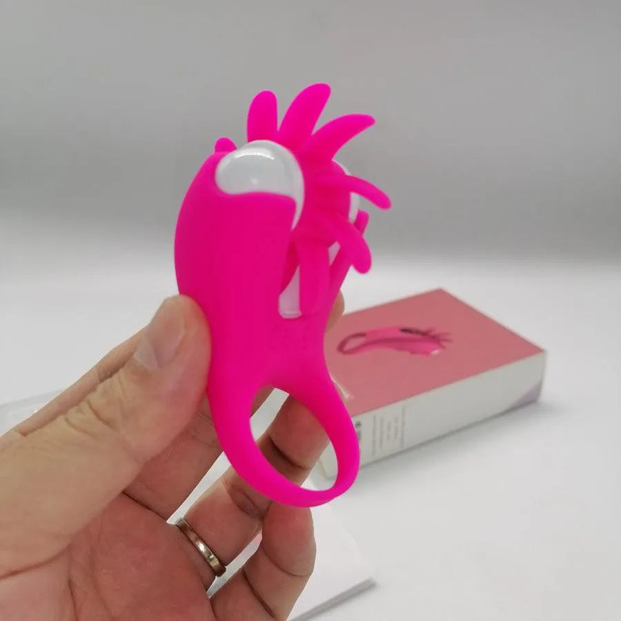 Tongue Licking Cock Ring Vibrator for Men