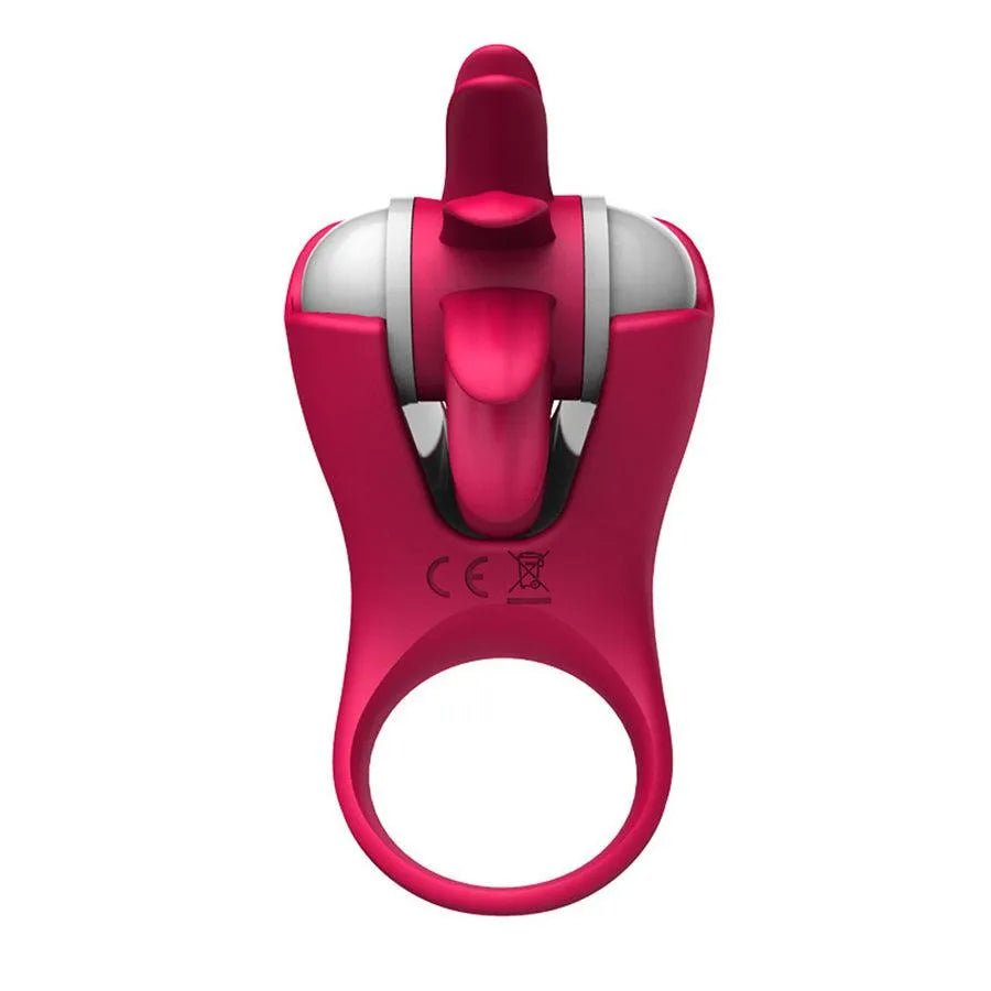 Tongue Licking Cock Ring Vibrator for Men