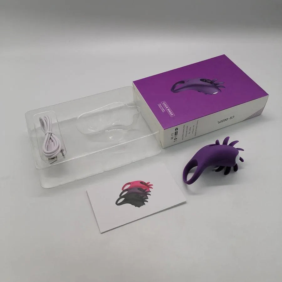 Tongue Licking Cock Ring Vibrator for Men