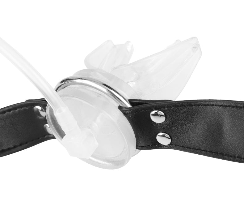 U-Shaped Mouth Gag with Urethral Sound Attachment – Adjustable Strap BDSM Training Set