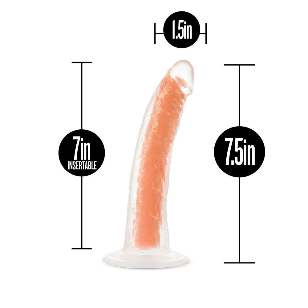 Neo Elite By Blush® | Lavo Glow In The Dark Neon Orange: 7.5-Inch Long Dildo - Made with Purio™ Silicone & SensaFeel® Dual Density Realistic Technology