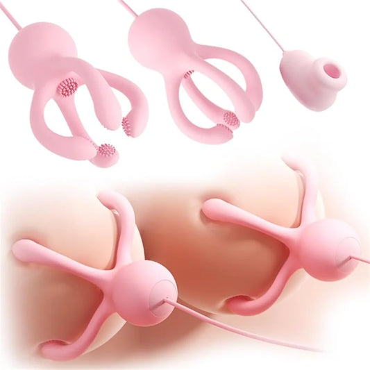 Venusfun Octopus Silicone Breast And Clitoral Massager 2 In 1 Nipple Vibrator With 20 Modes