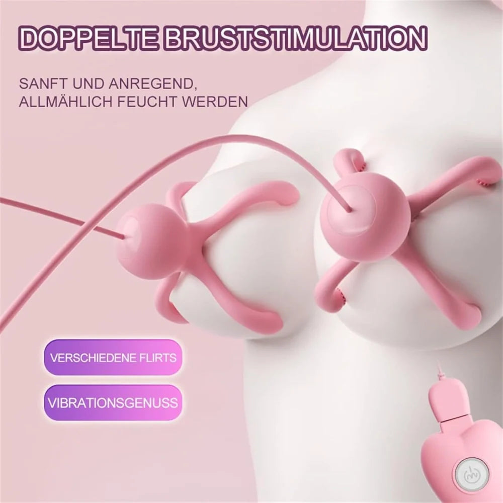 Venusfun Octopus Silicone Breast And Clitoral Massager 2 In 1 Nipple Vibrator With 20 Modes