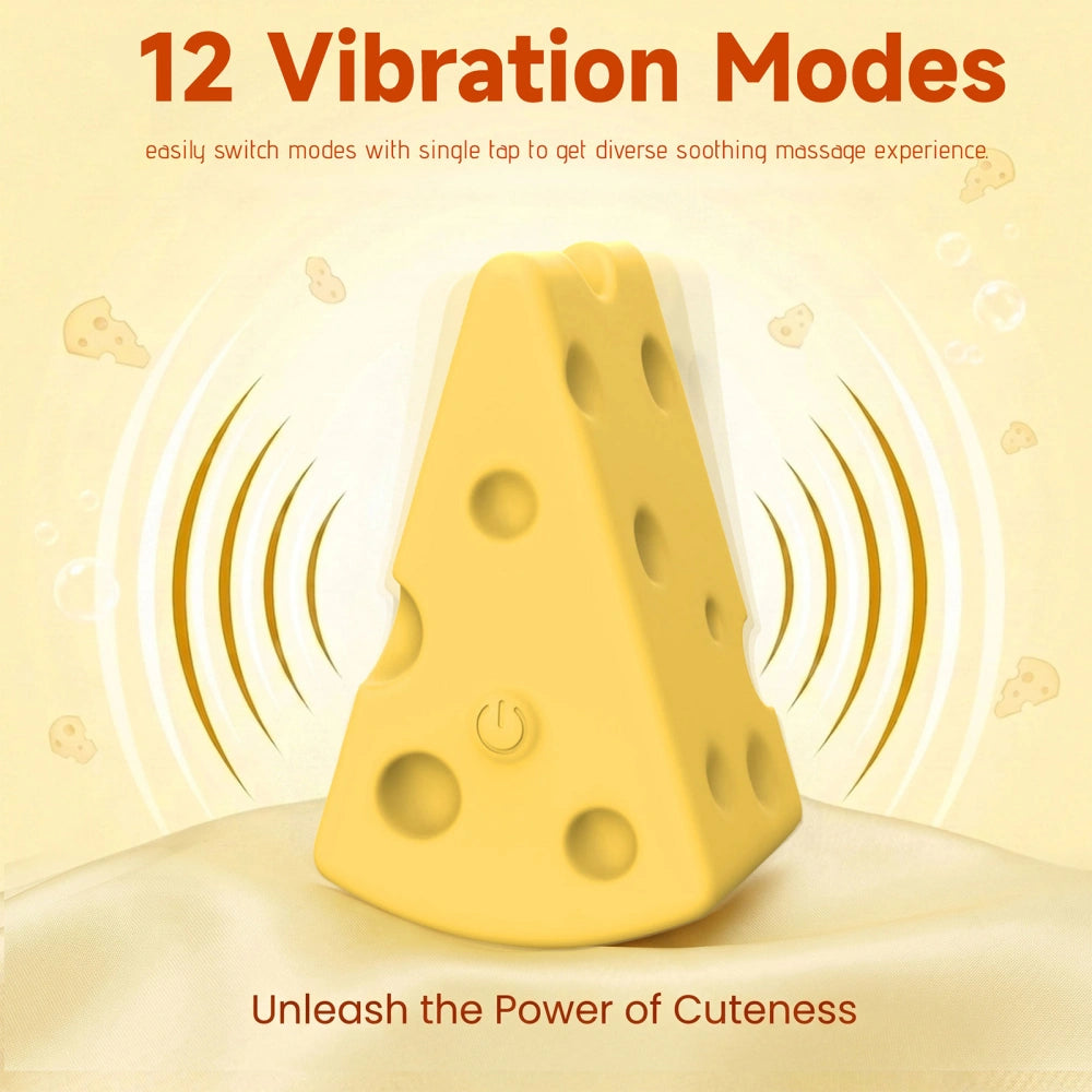 Venusfun Cheese Shaped Clitoral Vibrator Compact Handheld Clitoris Massager w/ 12 Modes