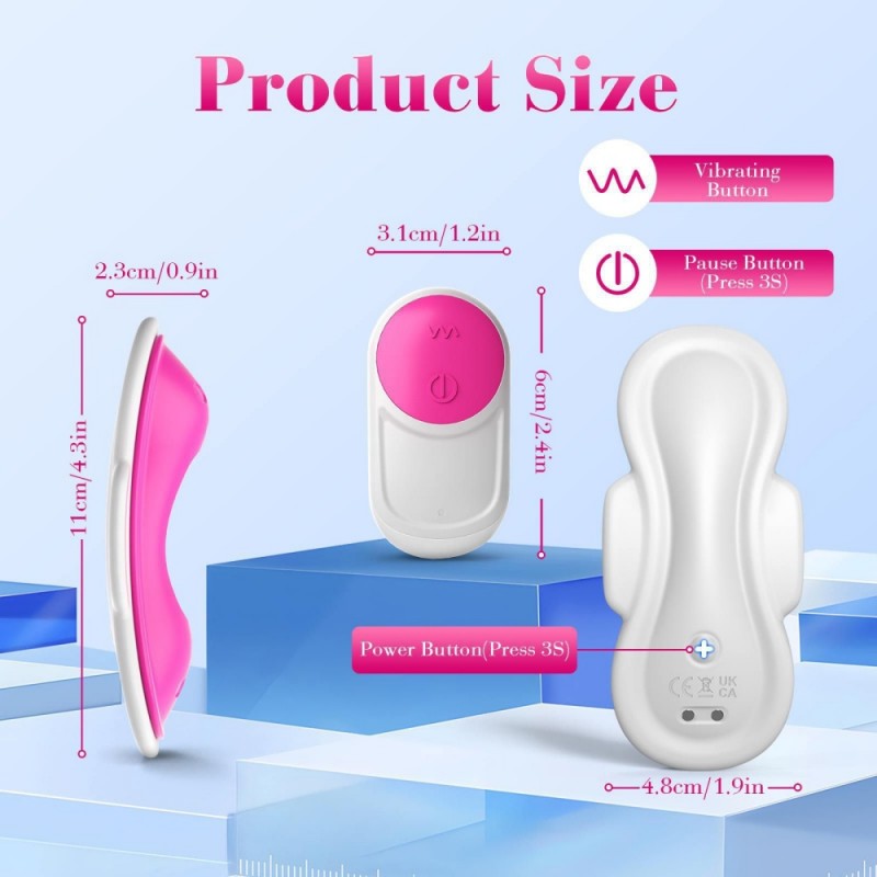 Venusfun Realistic Pad-Style App-Controlled Wearable Panty Vibrator Discreet Clitoris Stim Toy