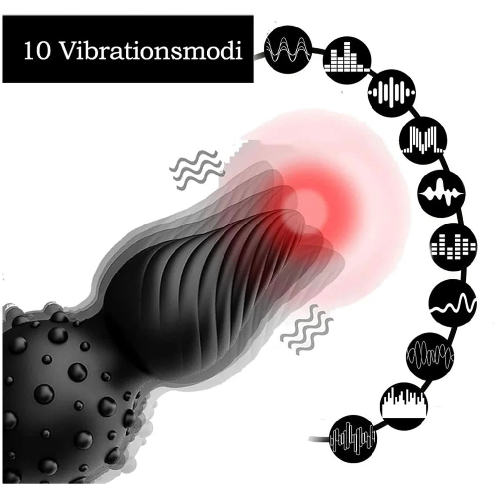 Venusfun Wireless Silicone Anal Plug for Men with 2 Motors Large Prostate Massager