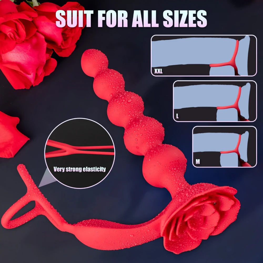 Venusfun 3 in 1 Dual Motor Cock Ring Anal Plug Vibrator for Couples