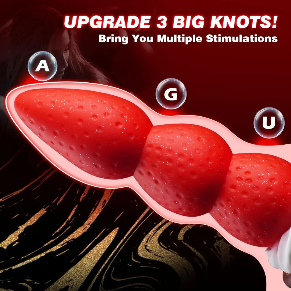 Venusfun Christmas Strawberry Anal Plug Silicone Fantasy Cute 3 Beads Sex Toys for